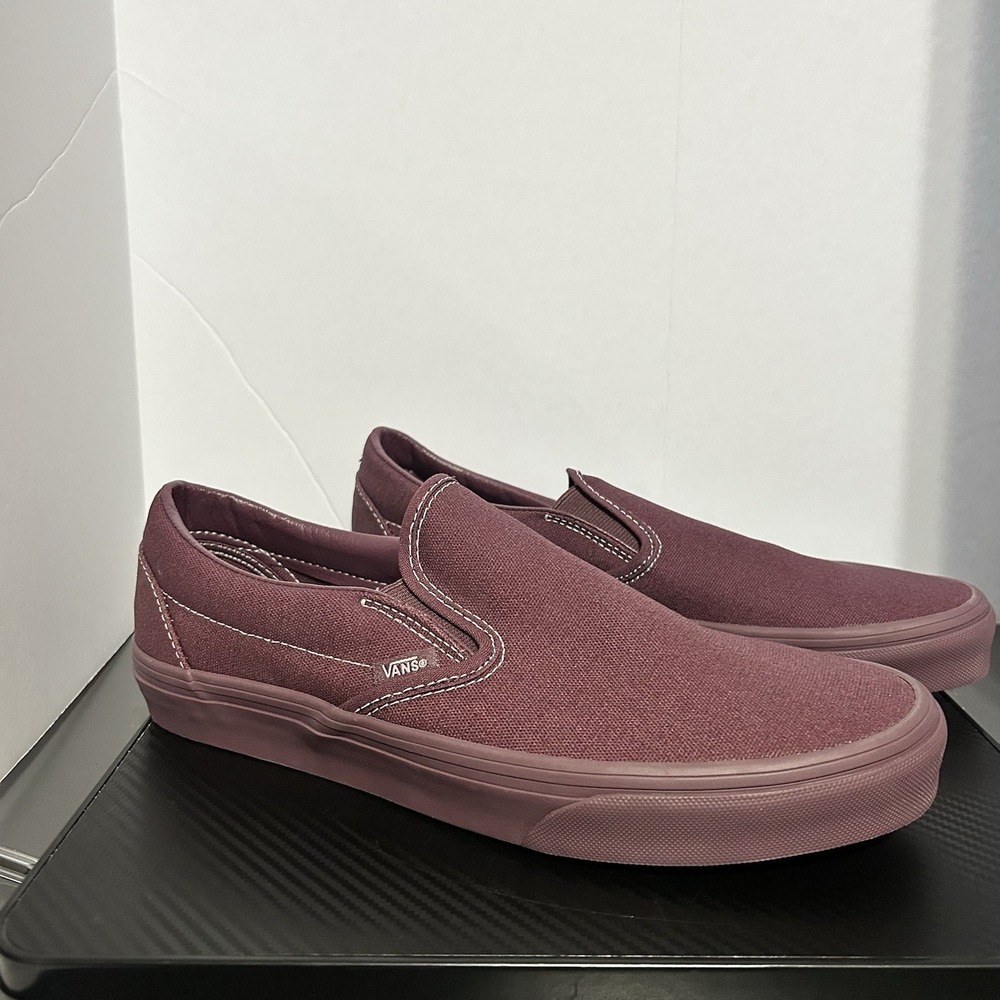 Vans Classic Slip On Sneakers 'Pastel Mono Plum Wine'- Men 9 Women 10.5 NEW